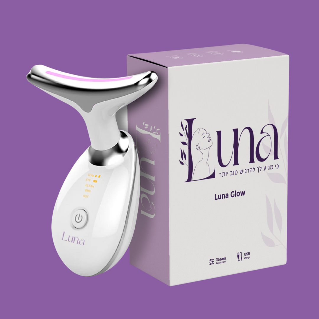 Luna Glow | מכשיר אנטי אייג'ינג ביתי למיצוק עור הפנים והצוואר וטיפול בקמטים