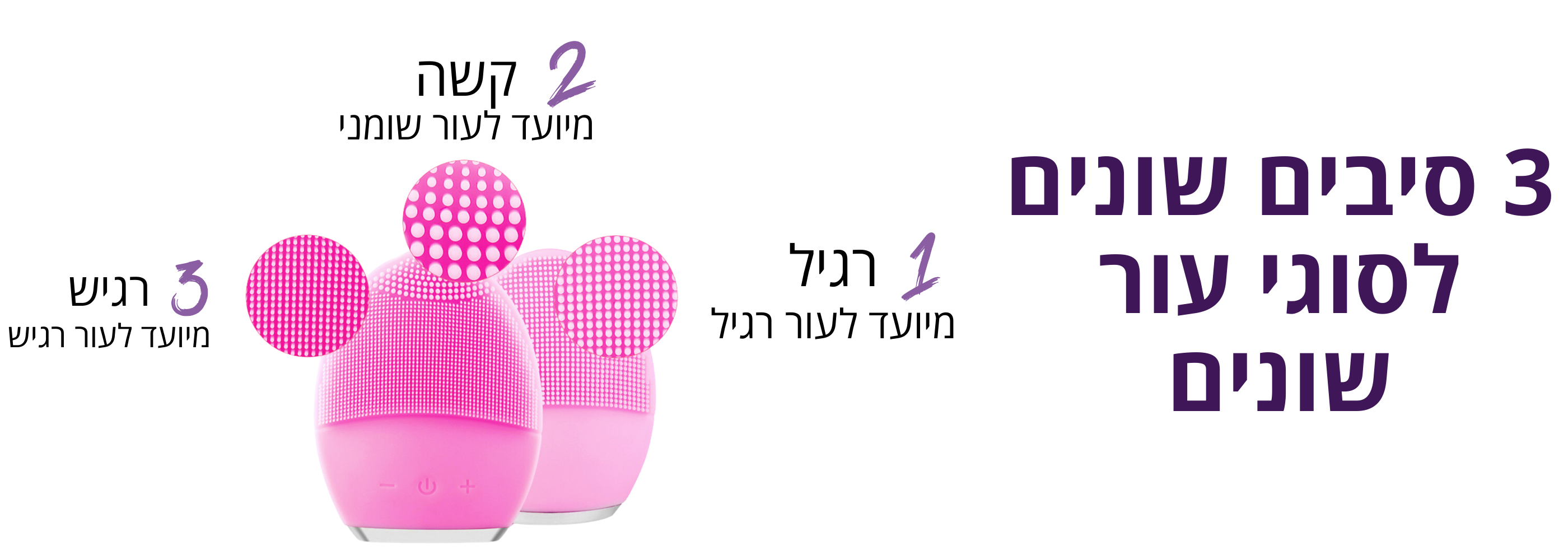 מברשת פנים חשמלית לניקוי עמוק של הפנים. להסרה יסודית ויומיומית של איפור ולכלוך.
לניקיון פנים מקצועי בבית